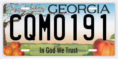GA license plate CQM0191