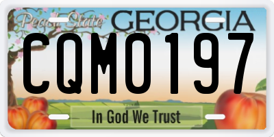 GA license plate CQM0197
