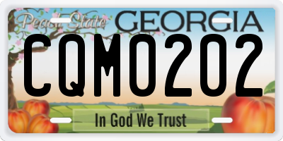 GA license plate CQM0202