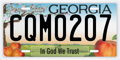 GA license plate CQM0207