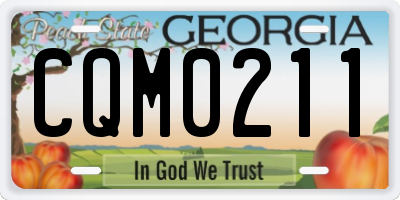 GA license plate CQM0211