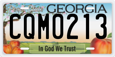 GA license plate CQM0213