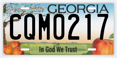 GA license plate CQM0217