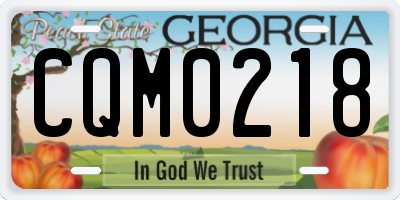 GA license plate CQM0218