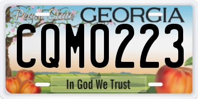 GA license plate CQM0223