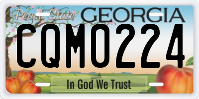 GA license plate CQM0224