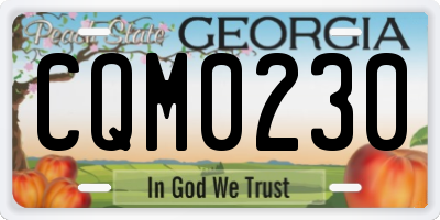 GA license plate CQM0230