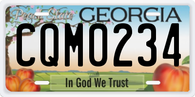 GA license plate CQM0234