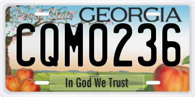 GA license plate CQM0236