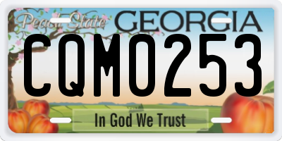 GA license plate CQM0253