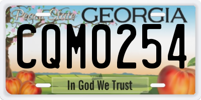 GA license plate CQM0254