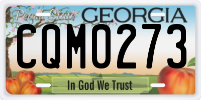 GA license plate CQM0273