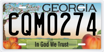 GA license plate CQM0274
