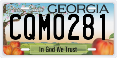 GA license plate CQM0281
