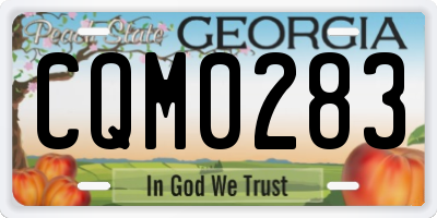 GA license plate CQM0283