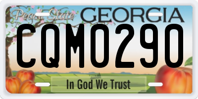 GA license plate CQM0290