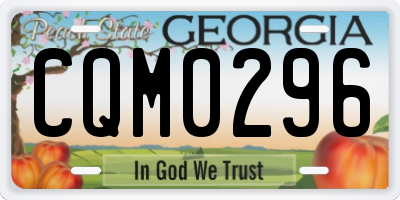 GA license plate CQM0296
