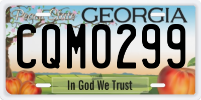 GA license plate CQM0299