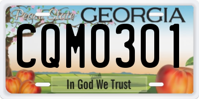 GA license plate CQM0301