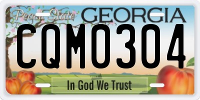 GA license plate CQM0304