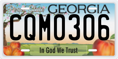 GA license plate CQM0306