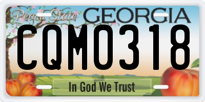 GA license plate CQM0318
