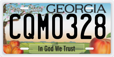 GA license plate CQM0328
