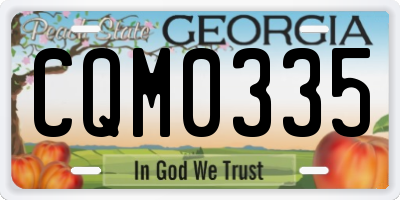 GA license plate CQM0335