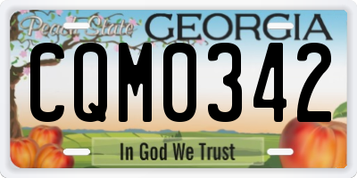 GA license plate CQM0342