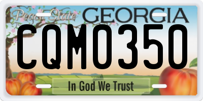 GA license plate CQM0350
