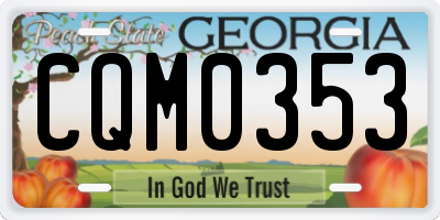 GA license plate CQM0353