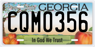 GA license plate CQM0356