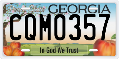 GA license plate CQM0357