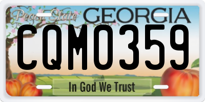 GA license plate CQM0359