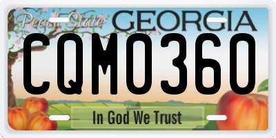 GA license plate CQM0360