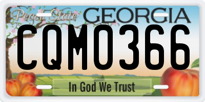 GA license plate CQM0366