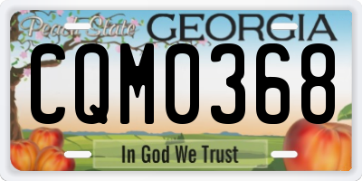 GA license plate CQM0368