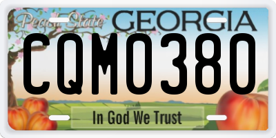 GA license plate CQM0380
