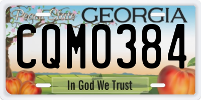 GA license plate CQM0384