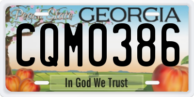 GA license plate CQM0386