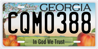 GA license plate CQM0388