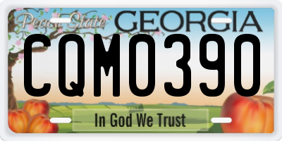 GA license plate CQM0390