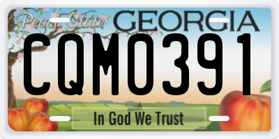 GA license plate CQM0391