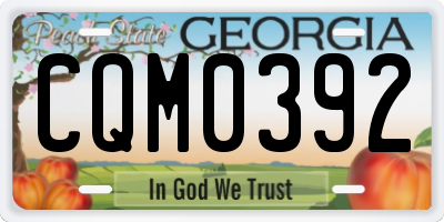 GA license plate CQM0392