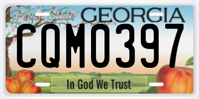 GA license plate CQM0397