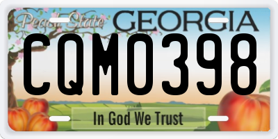 GA license plate CQM0398