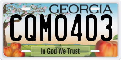 GA license plate CQM0403