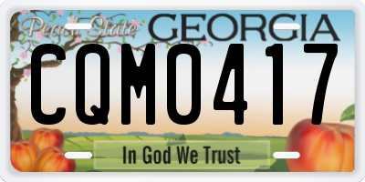 GA license plate CQM0417