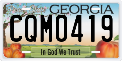GA license plate CQM0419