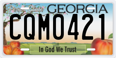 GA license plate CQM0421